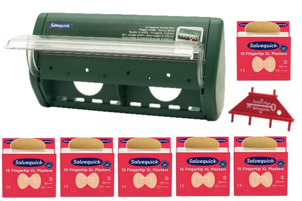 6 wkładów plastrów opuszkowych salvequick cederroth ref 6454 + automat do plastrów ref 490710 gratis ! cederroth plastry 7